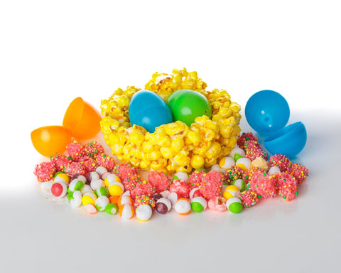 Popcorn Nests with Candy - Filled Eggs - Del's Popcorn Shop