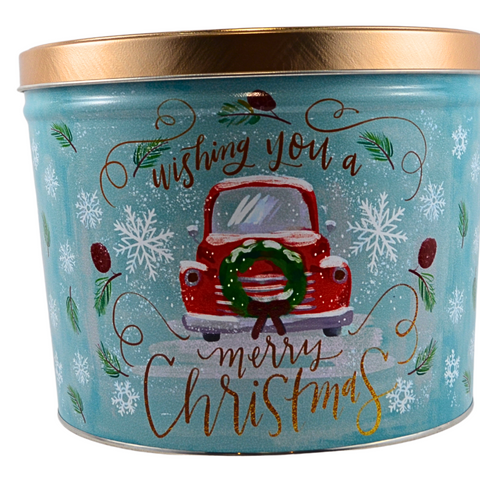 2 Gallon "Vintage Christmas" Holiday Popcorn Tin
