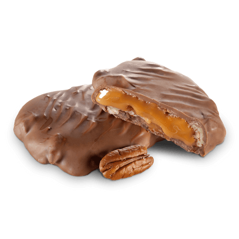 Milk Chocolate Giant Pecan Patties - Del's Popcorn Shop