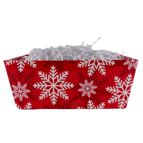 Red & White Snowflake Market Tray