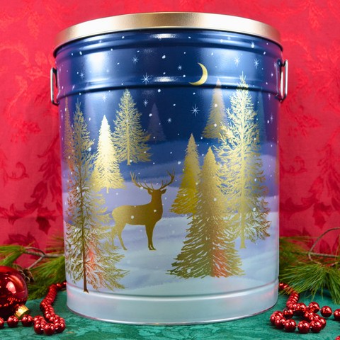 6.5 Gallon "Gilded Forest" Holiday Popcorn Tin