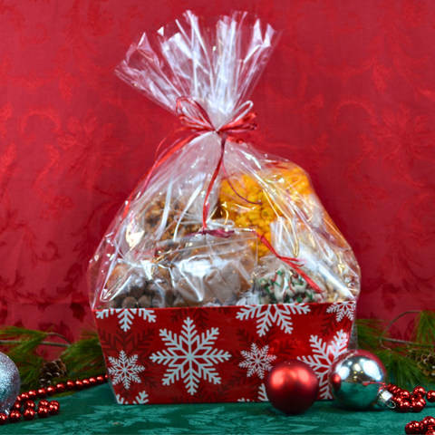 Red & White Snowflake Market Tray