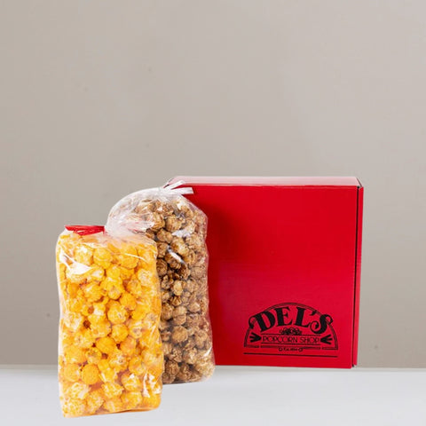 Small Red Del's Popcorn Gift Box - Del's Popcorn Shop