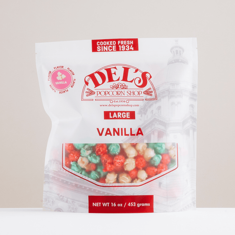 Vanilla Candy Coated Popcorn - Del's Popcorn Shop