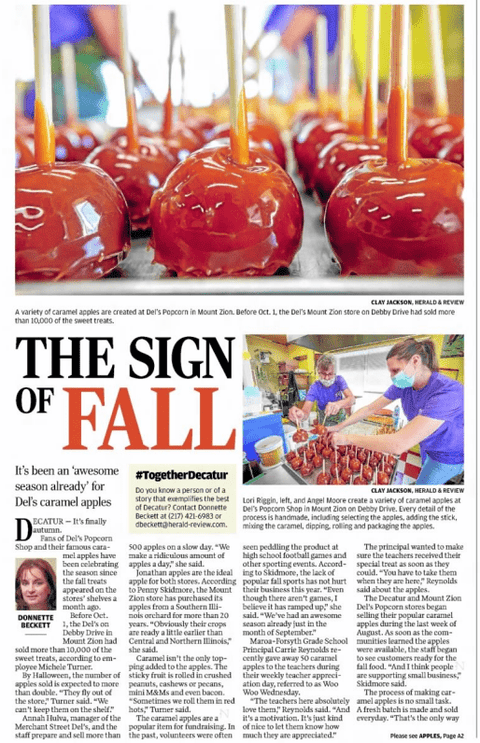 Del's Popcorn Shop Thrives During Caramel Apple Season - Del's Popcorn Shop