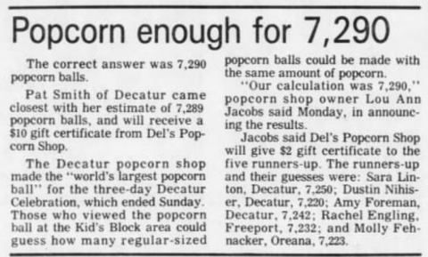 Today in Del's History - Popcorn Ball Competition - Del's Popcorn Shop