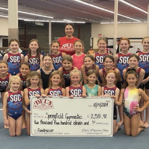 Springfield Gymnastics Center Raises $2,500 with Del’s - Del's Popcorn Shop