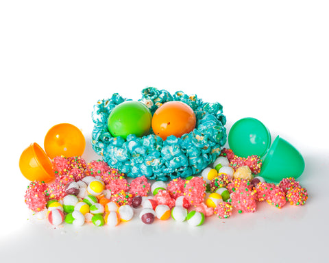 Popcorn Nests with Candy-Filled Eggs