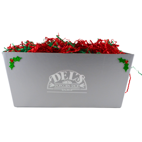 Extra Large Platinum Del’s Logo Market Tray with Holly & Berries
