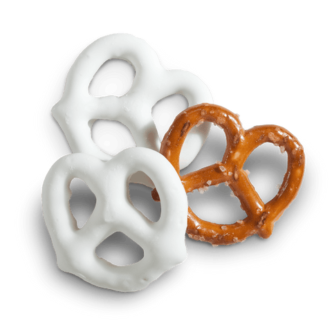White Frosted Pretzels - Del's Popcorn Shop