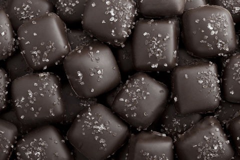 Dark Chocolate Sea Salt Caramels - Del's Popcorn Shop