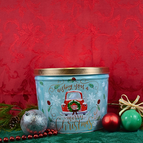 2 Gallon "Vintage Christmas" Holiday Popcorn Tin