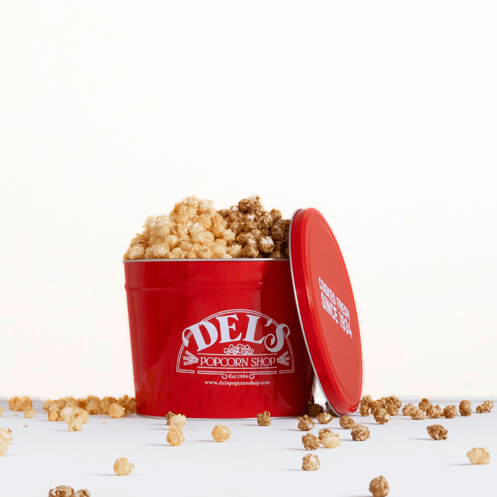 2 Gallon Signature Popcorn Tin - Del's Popcorn Shop