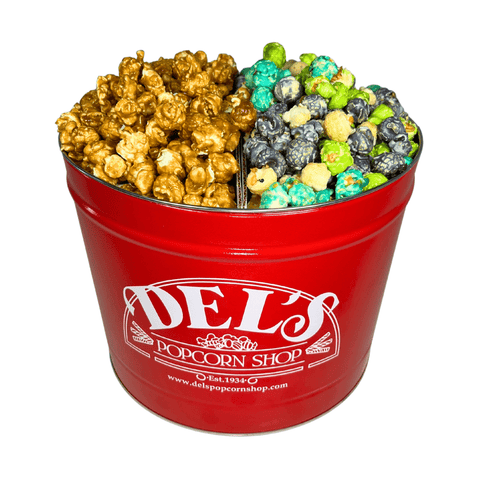 2 Gallon Signature Popcorn Tin - Del's Popcorn Shop
