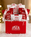 Del's Premium Snack Box with Large Caramel Popcorn, Kettle Corn, Cheese Popcorn, and Peanut Brittle