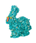 Blue Easter popcorn bunny on a white background