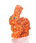 Orange Popcorn bunny for Easter with blue eyes and orange nose. 