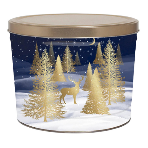 2 Gallon "Gilded Forest" Holiday Popcorn Tin