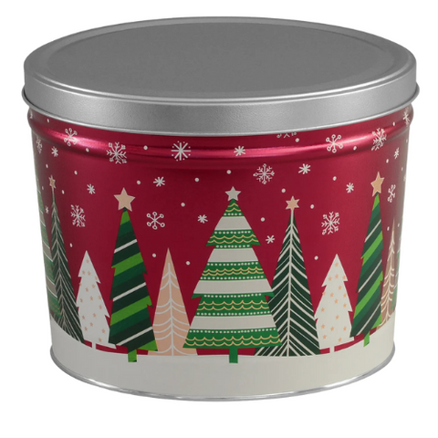 2 Gallon "Holiday Trees" Holiday Popcorn Tin