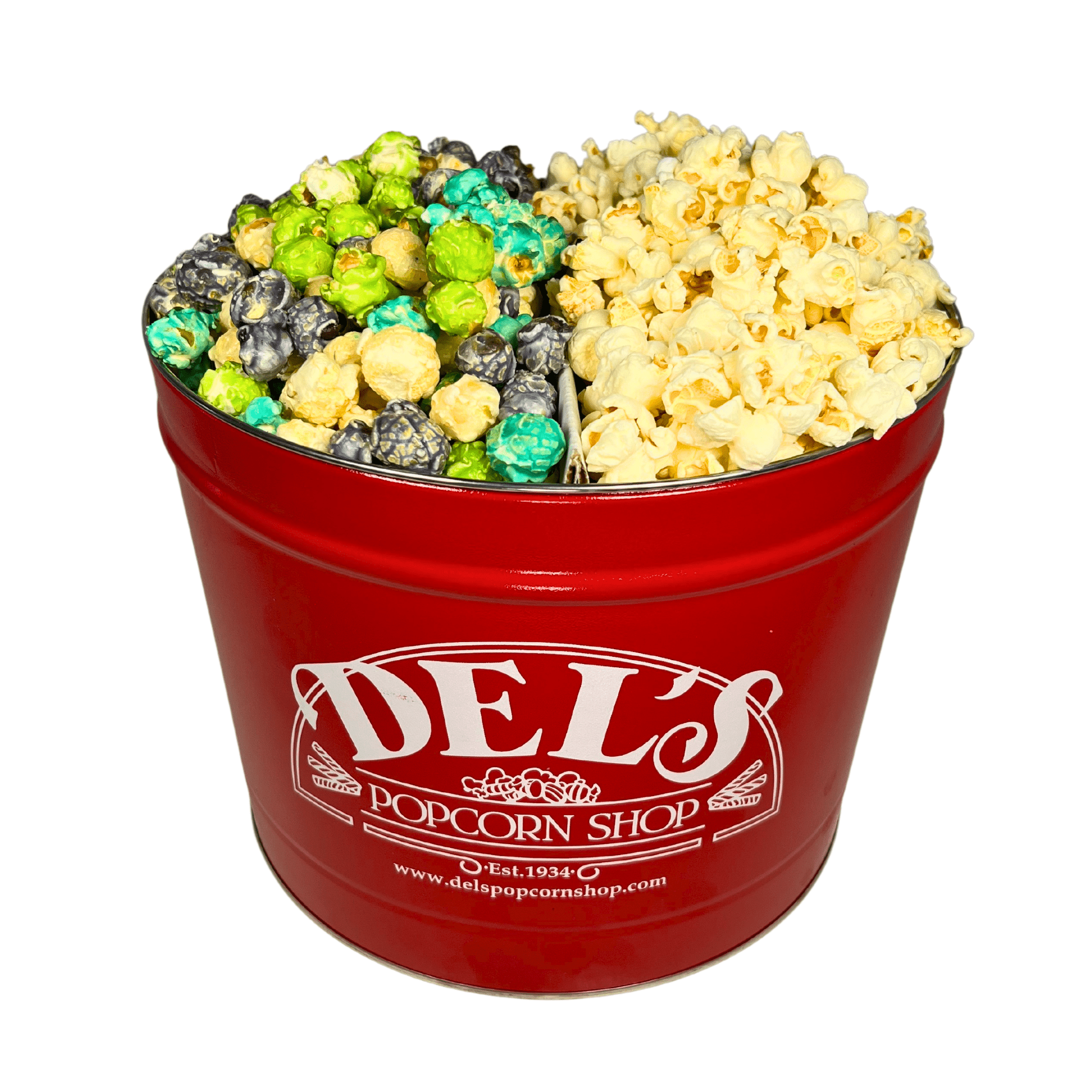 2 Gallon Signature Popcorn Tin - Del's Popcorn Shop