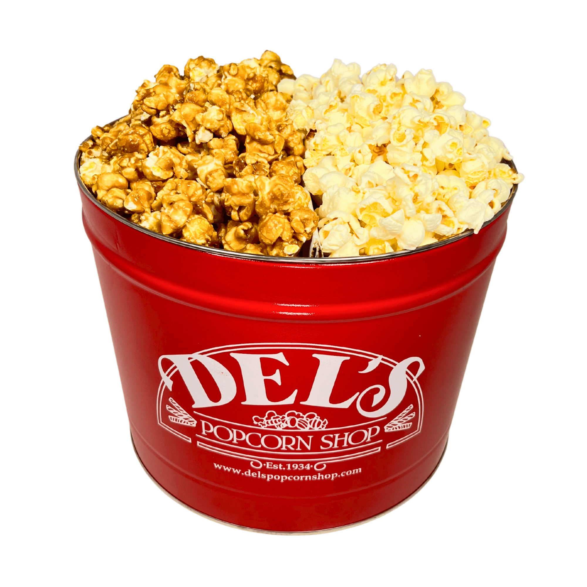 2 Gallon Signature Popcorn Tin - Del's Popcorn Shop
