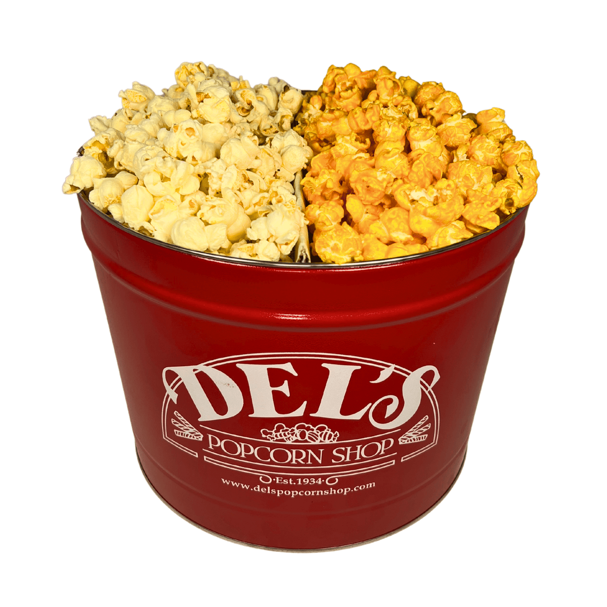 Del's Signature 2 Gallon Popcorn Tin | 1, 2, or 3 Flavor Tin – Del's ...