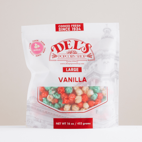 Vanilla Candy Coated Popcorn - Del's Popcorn Shop