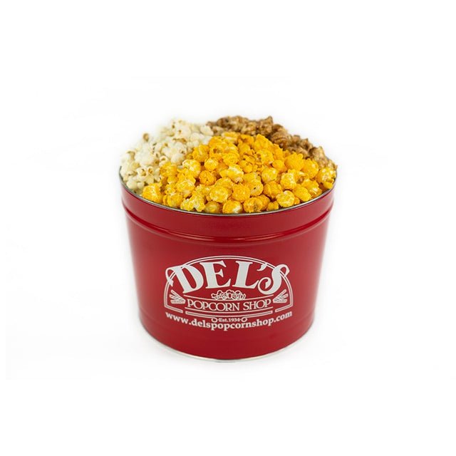 2 Gallon Signature Popcorn Tin - Del's Popcorn Shop