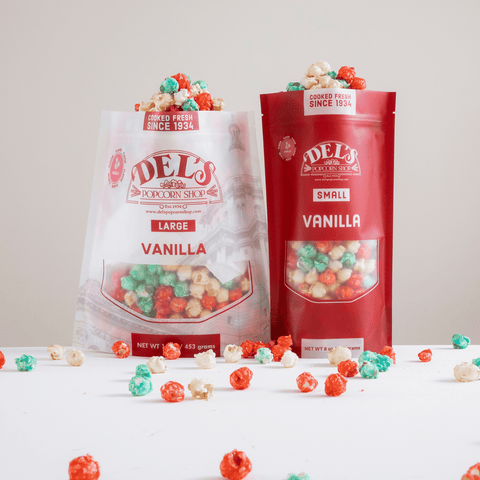 Vanilla Candy Coated Popcorn - Del's Popcorn Shop
